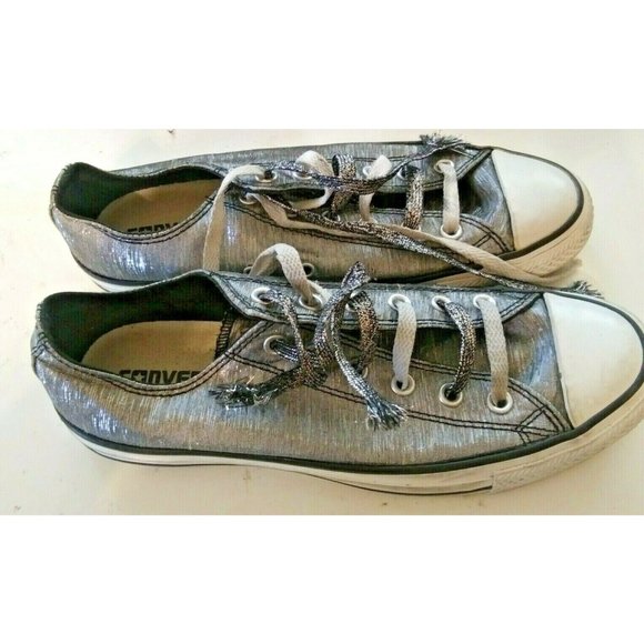 Converse Shoes - Converse All Star Women’s 9 gray silver sparkle sneaker shoes